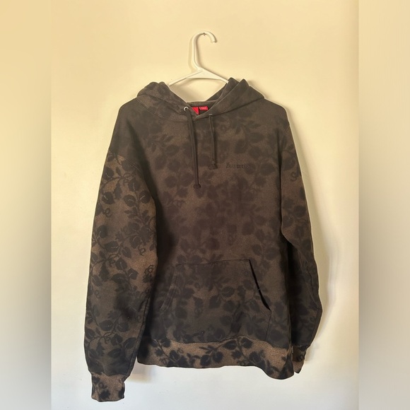 Supreme BLEACHED LACE HOODY BLACK - Picture 1 of 12